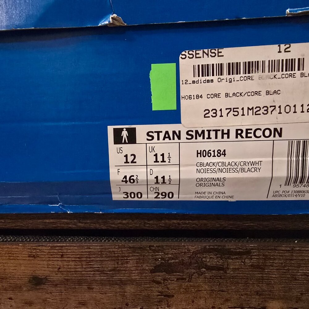 Adidas Originals Stan Smith Recon 'Black Crystal White' Men H06184 US Size 12 - Picture 11 of 16